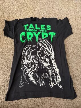 Tales From The Crypt Black Short Sleeve Graphic Tee - Neon Green Logo